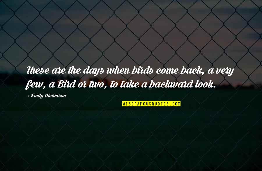 Back In My Days Quotes By Emily Dickinson: These are the days when birds come back,