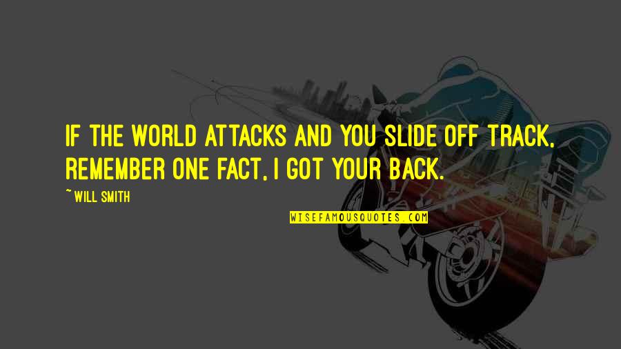 Back Off Quotes By Will Smith: If the world attacks and you slide off