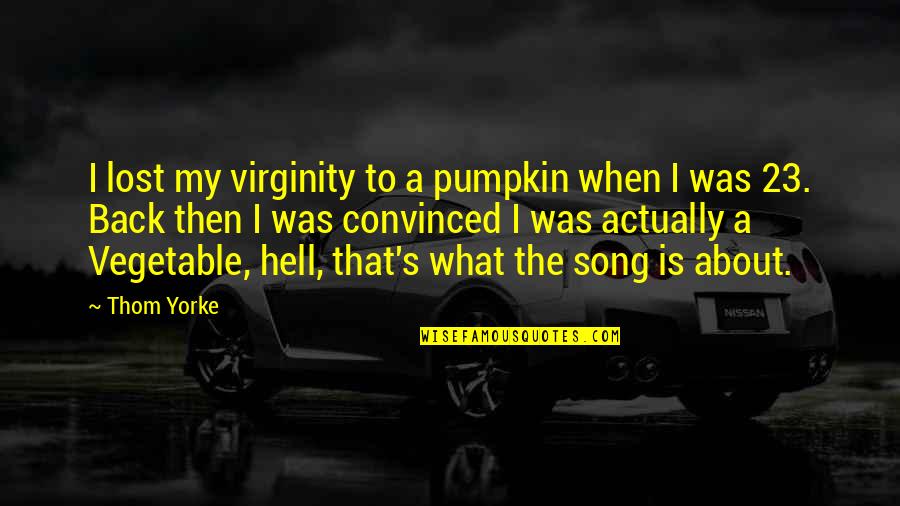 Back To Hell Quotes By Thom Yorke: I lost my virginity to a pumpkin when