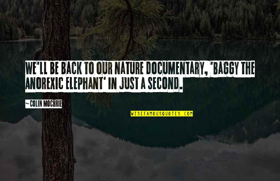 Back To Nature Quotes By Colin Mochrie: We'll be back to our nature documentary, 'Baggy