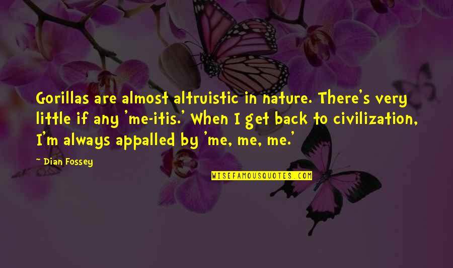 Back To Nature Quotes By Dian Fossey: Gorillas are almost altruistic in nature. There's very