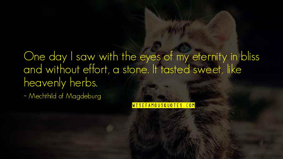 Back To The Future Clock Tower Quotes By Mechthild Of Magdeburg: One day I saw with the eyes of