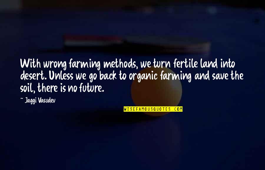 Back To The Future Quotes By Jaggi Vasudev: With wrong farming methods, we turn fertile land