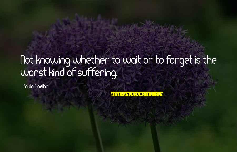 Back Tucks Quotes By Paulo Coelho: Not knowing whether to wait or to forget