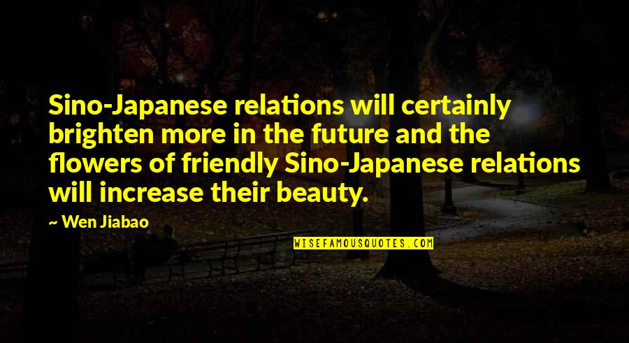 Backbiter Person Quotes By Wen Jiabao: Sino-Japanese relations will certainly brighten more in the