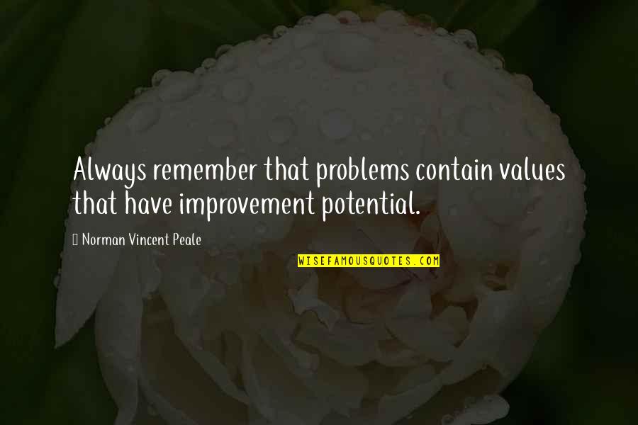 Backfired Tg Quotes By Norman Vincent Peale: Always remember that problems contain values that have