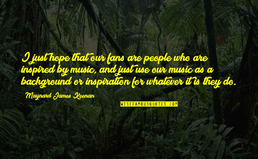 Background Music Quotes By Maynard James Keenan: I just hope that our fans are people