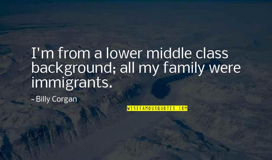 Background Quotes By Billy Corgan: I'm from a lower middle class background; all