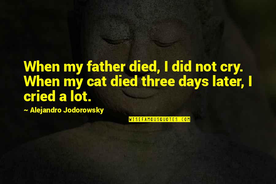 Backhoes Quotes By Alejandro Jodorowsky: When my father died, I did not cry.