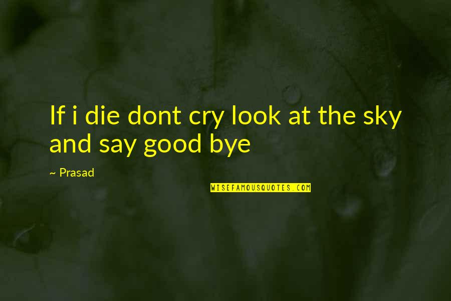 Backless Counter Quotes By Prasad: If i die dont cry look at the