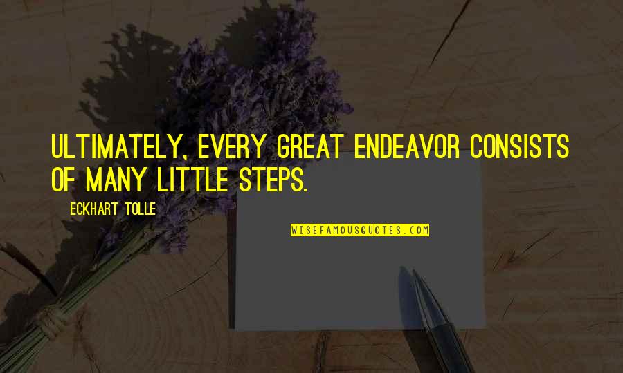 Backlinesoccer Quotes By Eckhart Tolle: Ultimately, every great endeavor consists of many little
