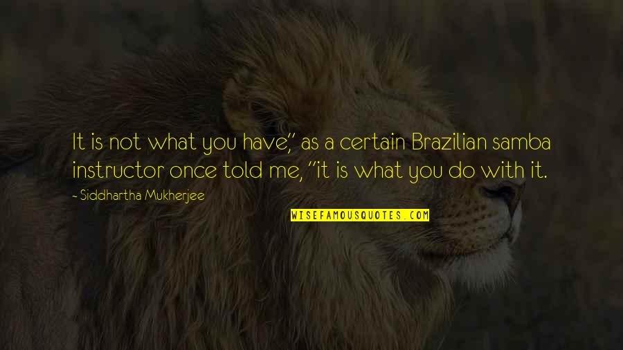 Backrahmen Quotes By Siddhartha Mukherjee: It is not what you have," as a Backrahmen Quotes By Siddhartha Mukherjee: It is not what you have," as a