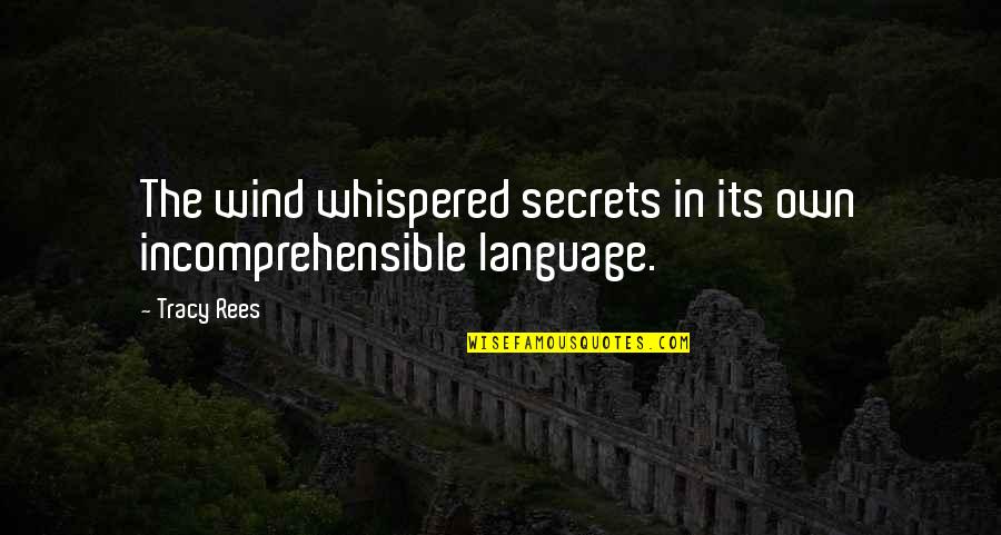 Backson Toy Quotes By Tracy Rees: The wind whispered secrets in its own incomprehensible