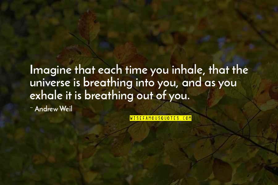 Backyard Camping Quotes By Andrew Weil: Imagine that each time you inhale, that the