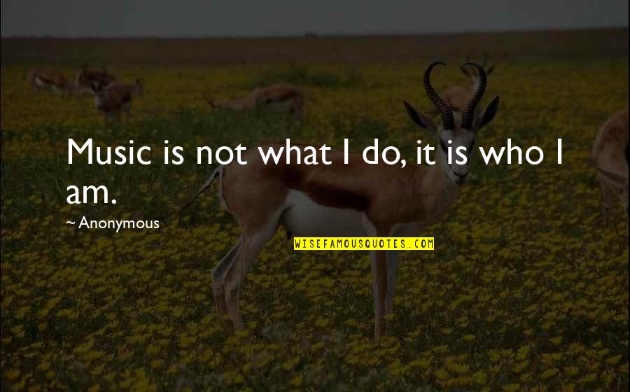 Bacoli Menu Quotes By Anonymous: Music is not what I do, it is