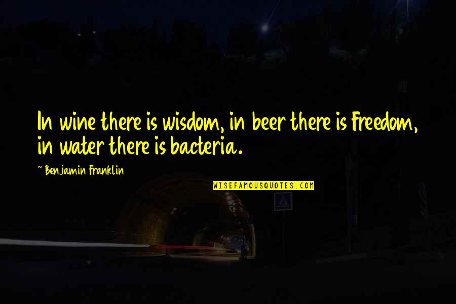 Bacteria Quotes By Benjamin Franklin: In wine there is wisdom, in beer there