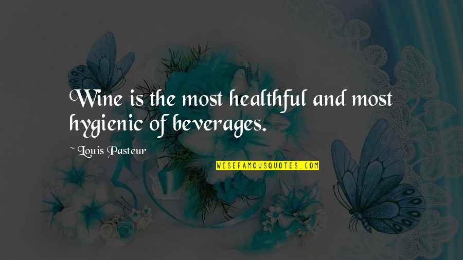Bacteria Quotes By Louis Pasteur: Wine is the most healthful and most hygienic