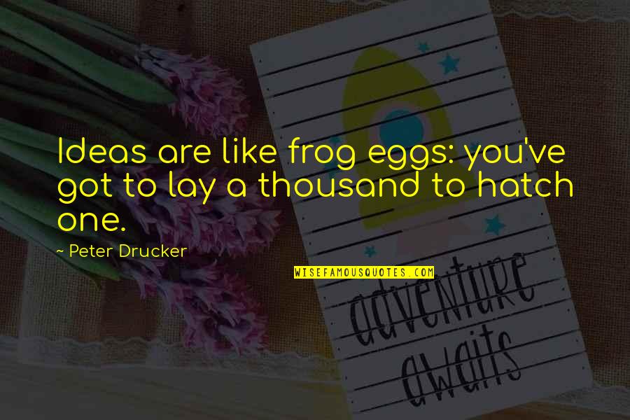 Bacteria With No Cell Quotes By Peter Drucker: Ideas are like frog eggs: you've got to