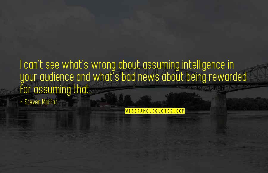 Bad Audience Quotes By Steven Moffat: I can't see what's wrong about assuming intelligence