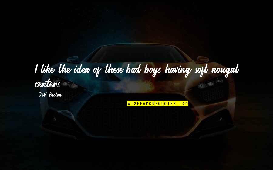 Bad Bad Boys Quotes By J.W. Becton: I like the idea of these bad boys