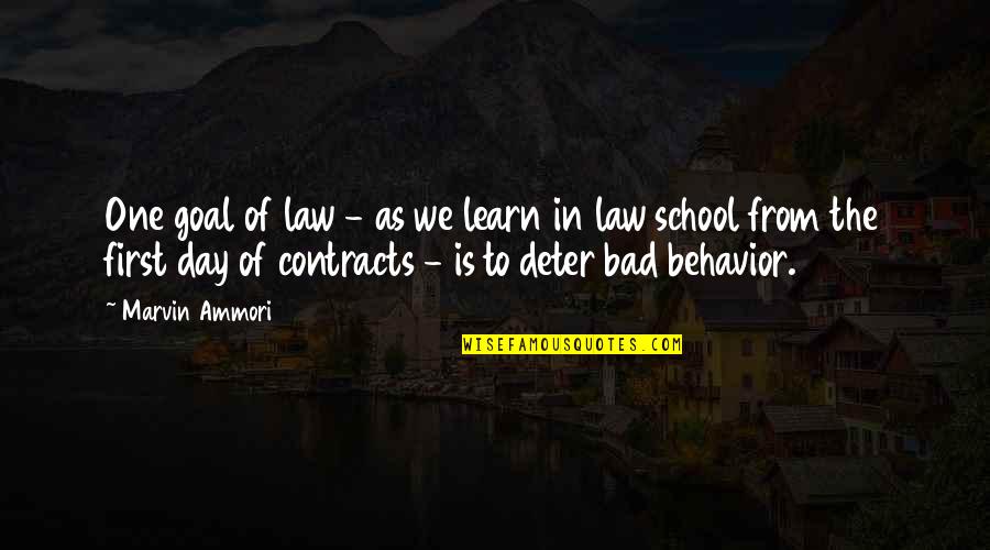 Bad Behavior In School Quotes By Marvin Ammori: One goal of law - as we learn