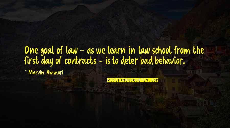 Bad Behavior Quotes By Marvin Ammori: One goal of law - as we learn