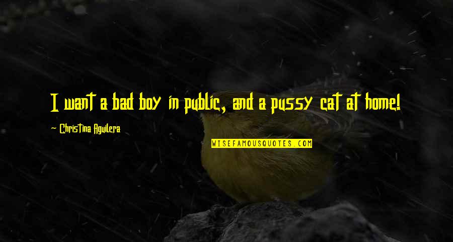 Bad Boy Quotes By Christina Aguilera: I want a bad boy in public, and Bad Boy Quotes By Christina Aguilera: I want a bad boy in public, and