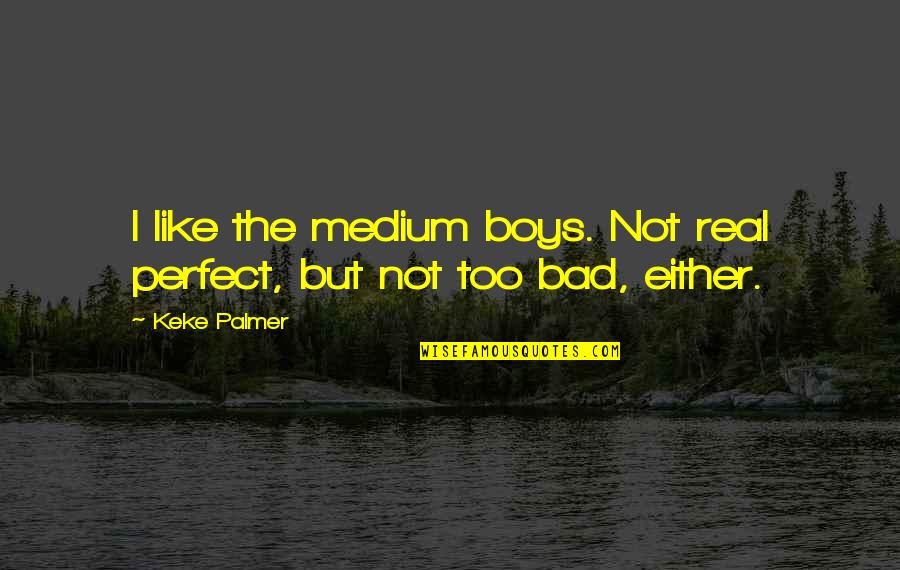 Bad Boys Quotes By Keke Palmer: I like the medium boys. Not real perfect,