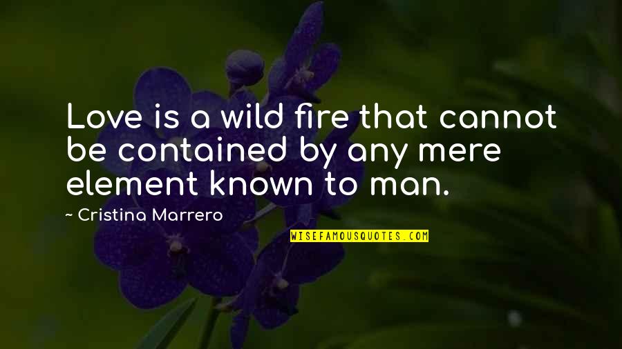 Bad Colleagues At Workplace Quotes By Cristina Marrero: Love is a wild fire that cannot be