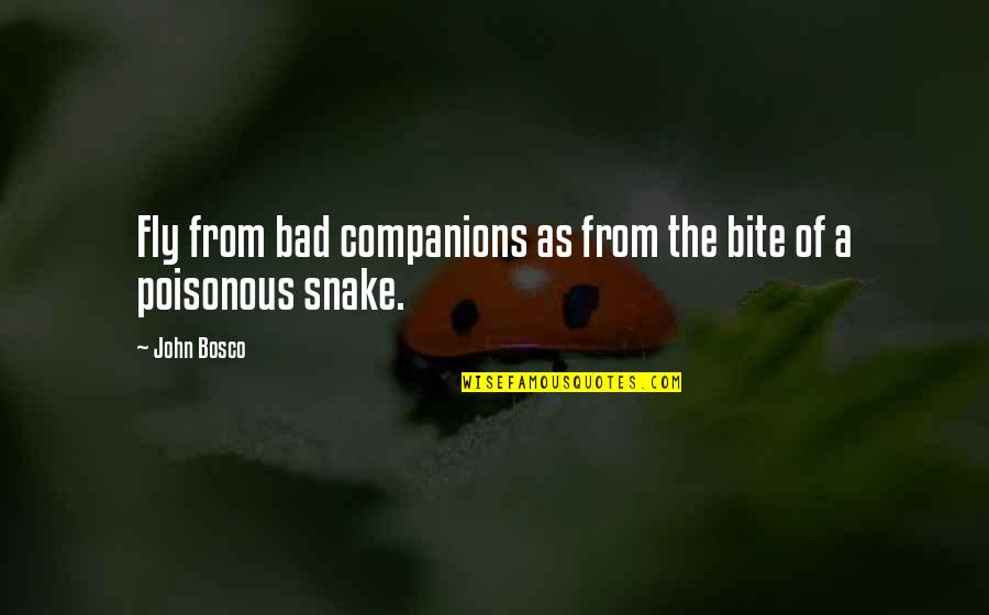 Bad Companion Quotes By John Bosco: Fly from bad companions as from the bite