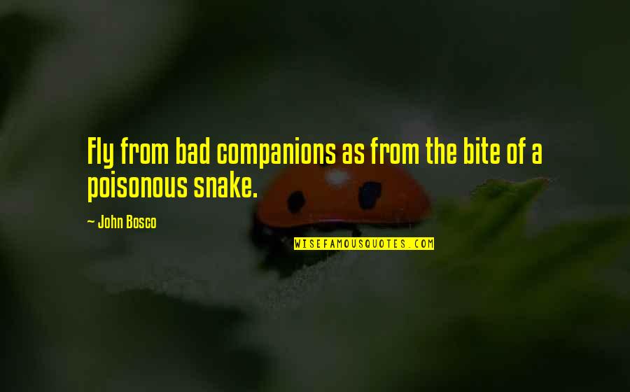 Bad Companions Quotes By John Bosco: Fly from bad companions as from the bite