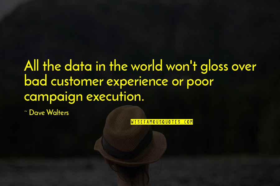 Bad Customer Experience Quotes By Dave Walters: All the data in the world won't gloss