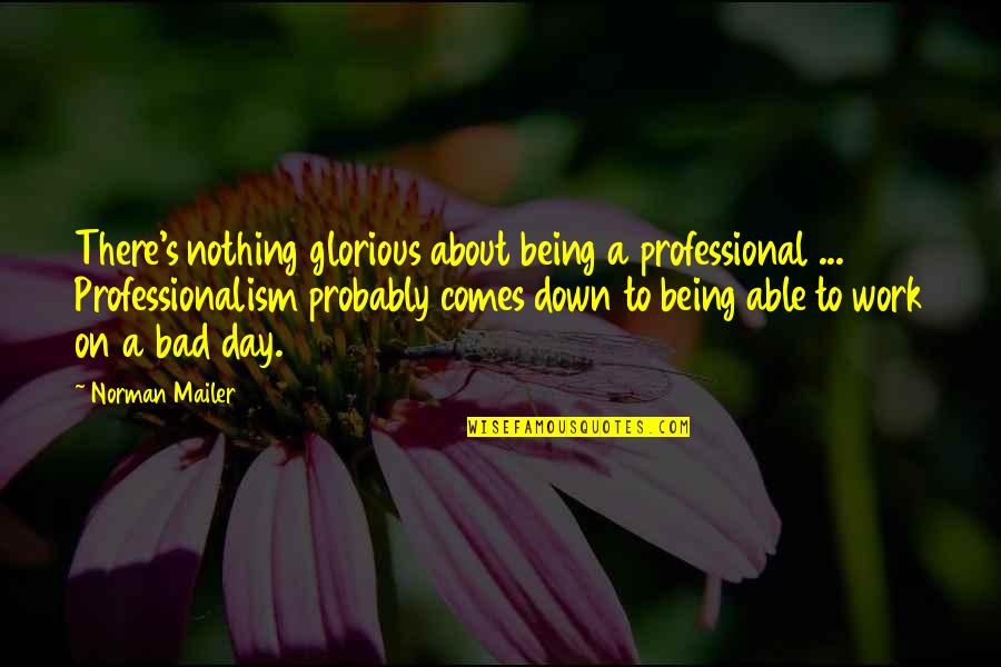 Bad Day Work Quotes By Norman Mailer: There's nothing glorious about being a professional ...