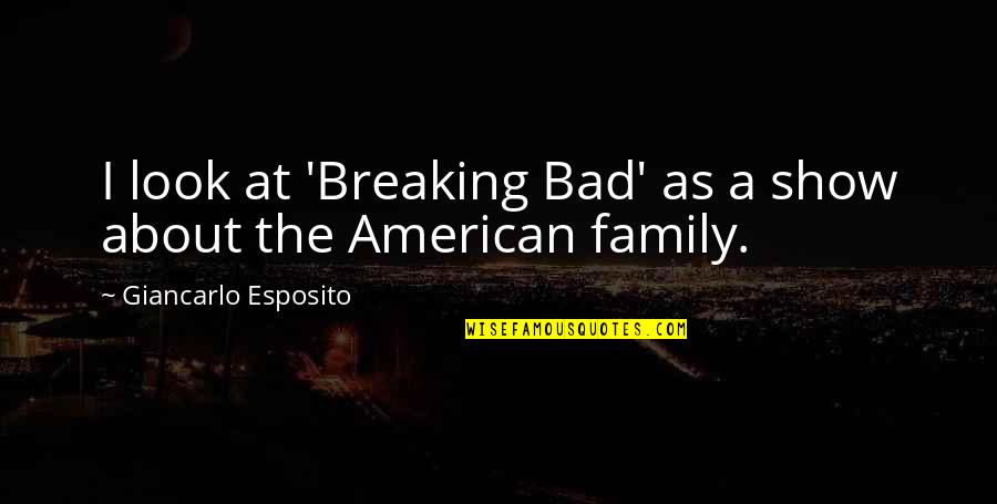 Bad Family Quotes By Giancarlo Esposito: I look at 'Breaking Bad' as a show