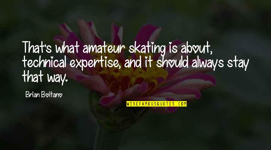 Bad Family Vacations Quotes By Brian Boitano: That's what amateur skating is about, technical expertise,