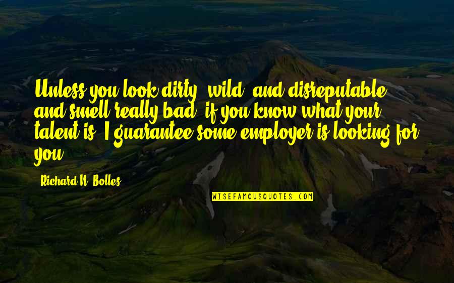 Bad For You Quotes By Richard N. Bolles: Unless you look dirty, wild, and disreputable, and