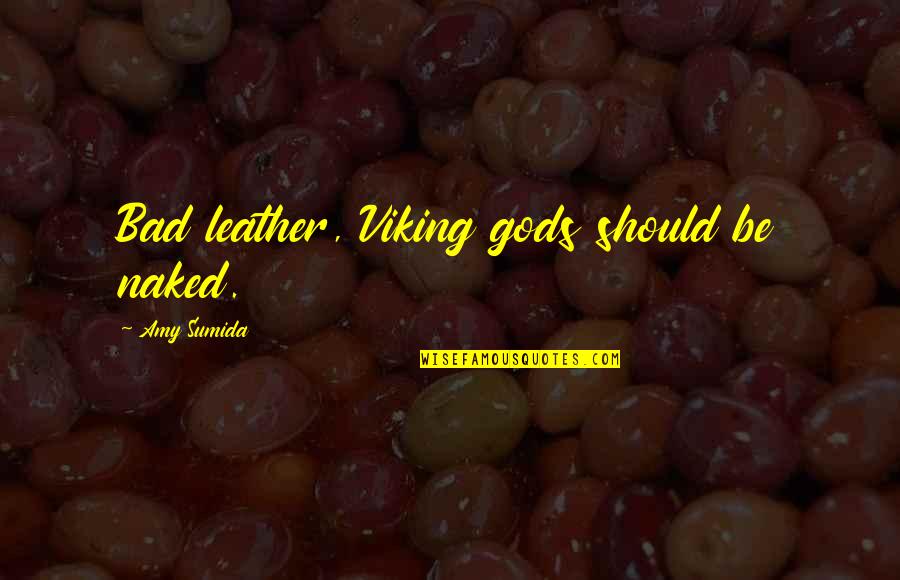 Bad Gods Quotes By Amy Sumida: Bad leather, Viking gods should be naked.