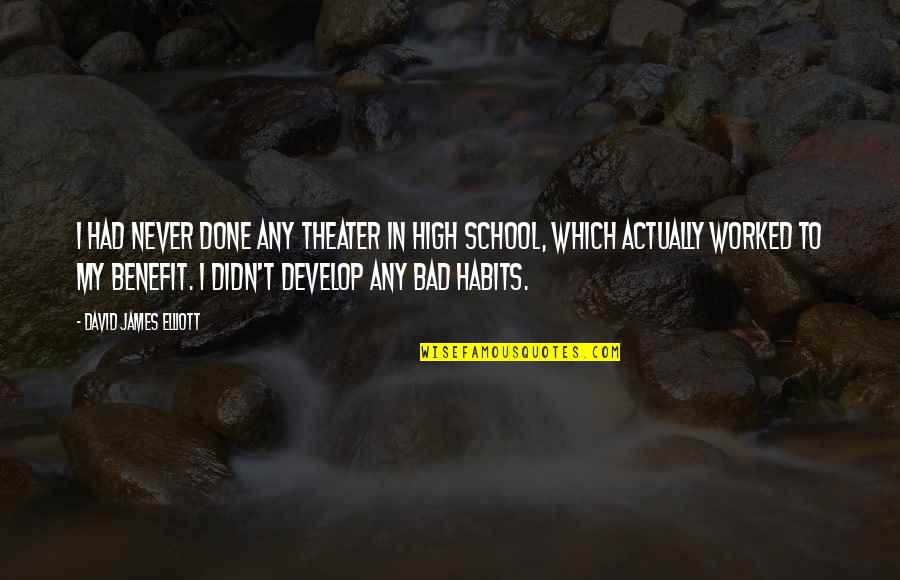 Bad High School Quotes By David James Elliott: I had never done any theater in high