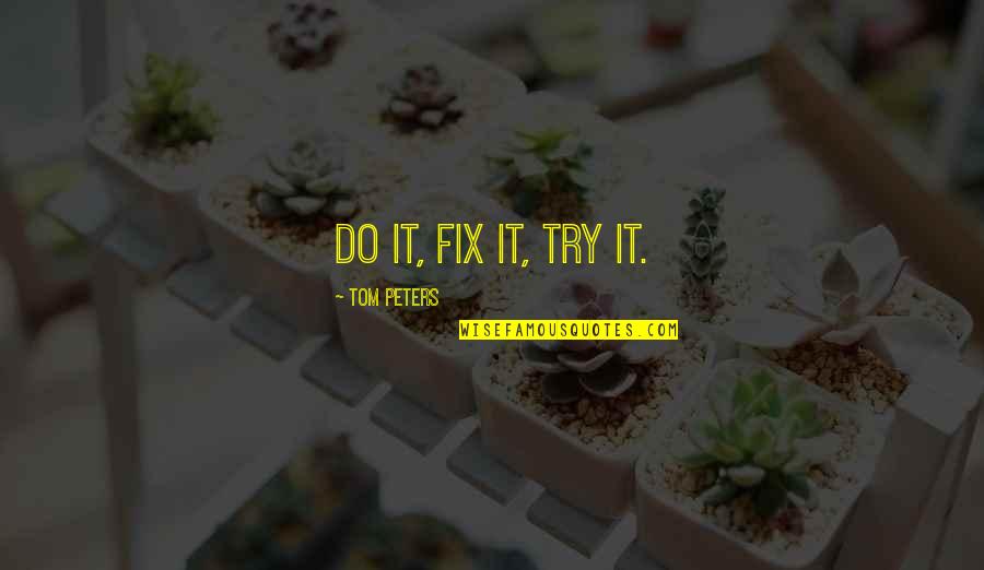 Bad Houseguest Quotes By Tom Peters: Do it, fix it, try it.