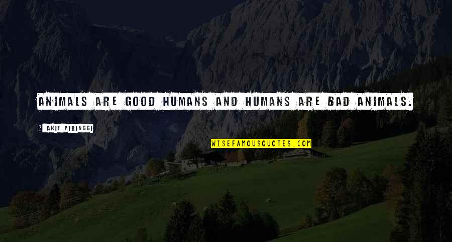 Bad Humans Quotes By Akif Pirincci: Animals are good humans and humans are bad