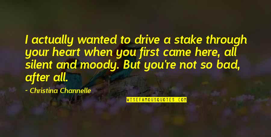 Bad Humor Quotes By Christina Channelle: I actually wanted to drive a stake through