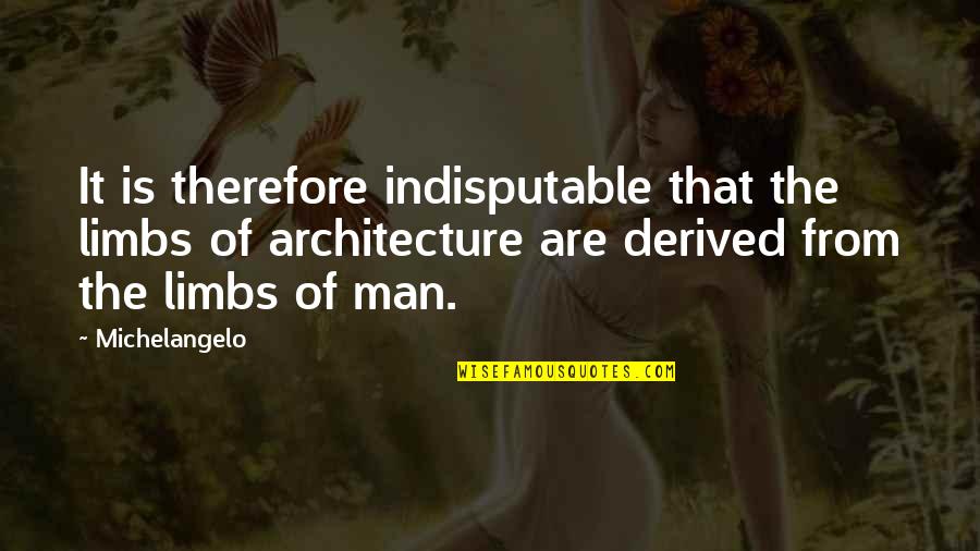 Bad Man Quotes By Michelangelo: It is therefore indisputable that the limbs of