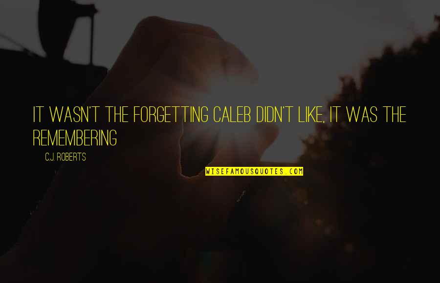 Bad Manner Quotes By C.J. Roberts: It wasn't the forgetting Caleb didn't like, it