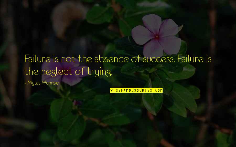 Bad Monarchs Quotes By Myles Munroe: Failure is not the absence of success. Failure