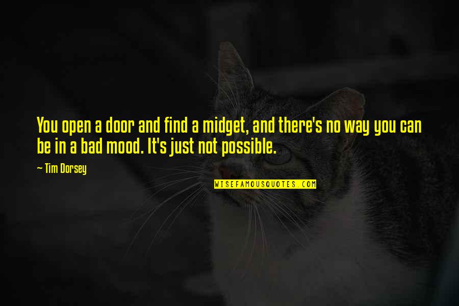 Bad Mood Quotes By Tim Dorsey: You open a door and find a midget,