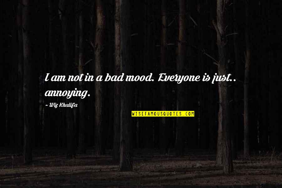 Bad Mood Quotes By Wiz Khalifa: I am not in a bad mood. Everyone