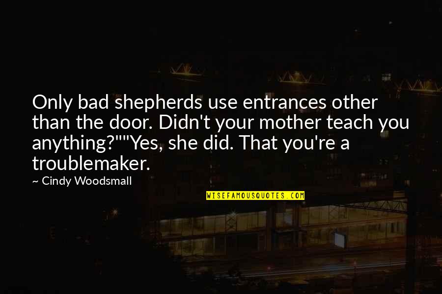 Bad Mother Quotes By Cindy Woodsmall: Only bad shepherds use entrances other than the