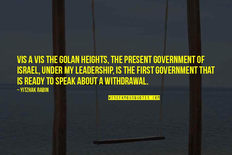 Bad Mothering Quotes By Yitzhak Rabin: Vis a vis the Golan Heights, the present