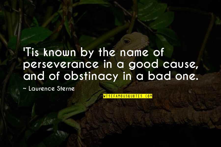 Bad Name Quotes By Laurence Sterne: 'Tis known by the name of perseverance in