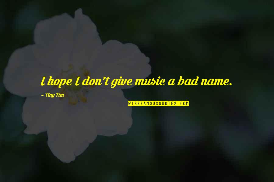 Bad Name Quotes By Tiny Tim: I hope I don't give music a bad
